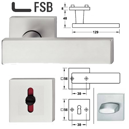 FSB 1003/1703 18/1704 WC ALU Zimmertürgarnitur